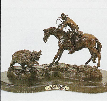 Double Trouble Bronze Statue inspired by Frederic Remington
