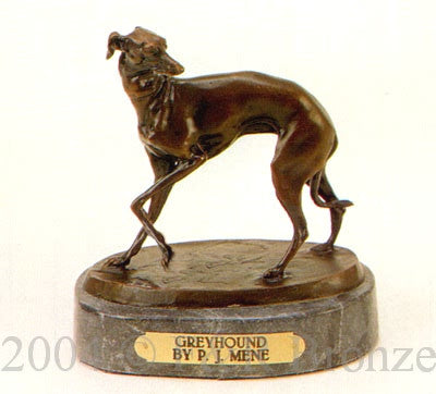 Greyhound Bronze Statue by Pierre-Jules Mêne
