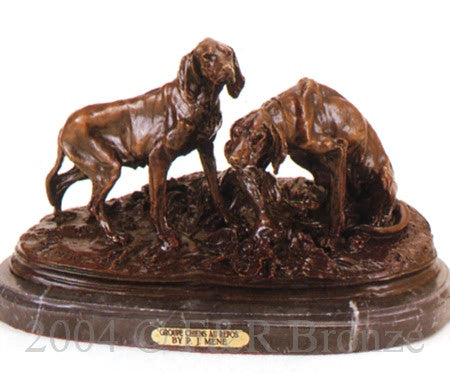 Groupe Chiens Au Repos by Pierre Jules Mene