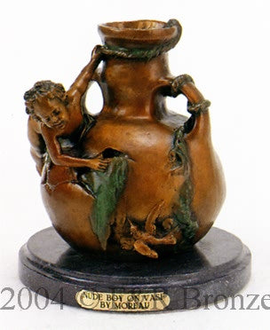 Nude Boy On Vase by Auguste Moreau
