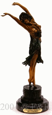 Swaying Dancer bronze sculpture by Colinet
