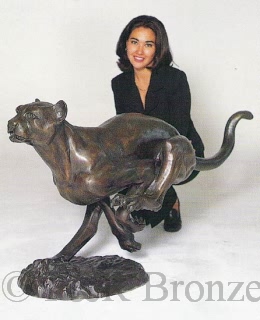 Running Cheetah bronze statue by Barye