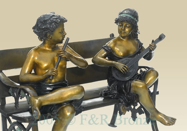 Two Musicians bronze reproduction