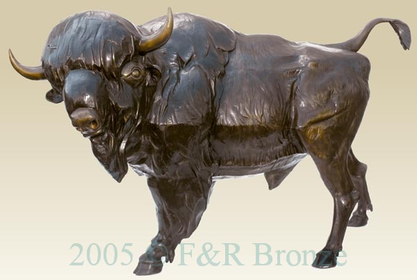 Buffalo bronze statue-2