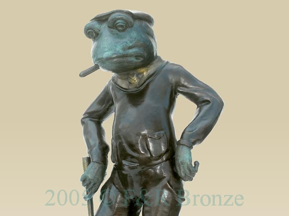 Frog with Cigar bronze statue