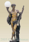 Boy on pedestal bronze statue lamp