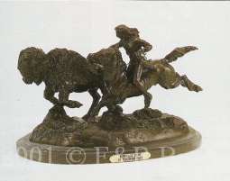 Buffalo Hunt bronze inspired by Remington