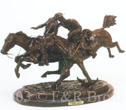 Wounded Bunkie Bronze by Frederic Remington
