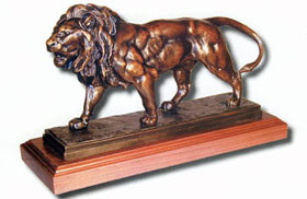 Barye Lion Bronze by Wally Shoop