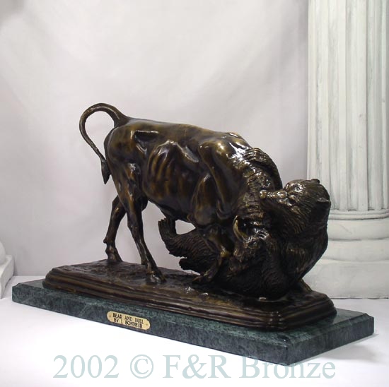 Bear and Bull Bronze by Bonheur-3