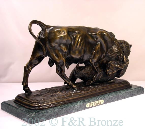 Bear and Bull Bronze by Bonheur-7