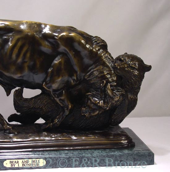 Bear and Bull Bronze by Bonheur-8
