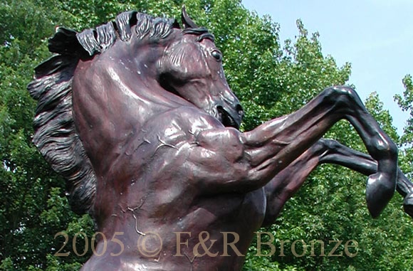 Rearing Stallion Bronze statue-1