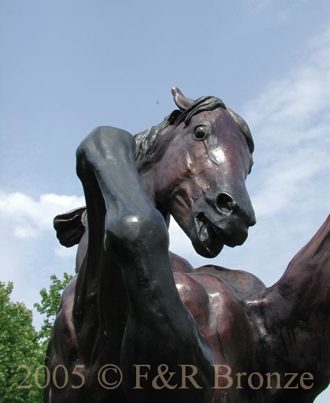 Rearing Stallion Bronze statue-10