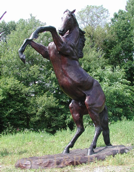 Rearing Stallion Bronze statue-6