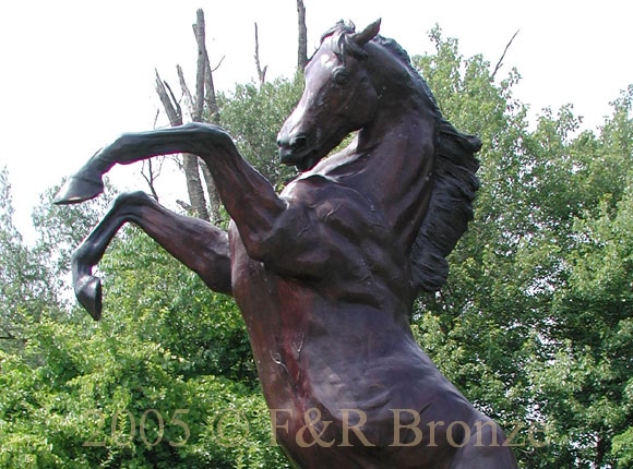 Rearing Stallion Bronze statue-7