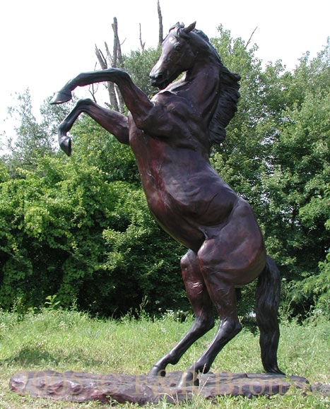 Rearing Stallion Bronze statue-8