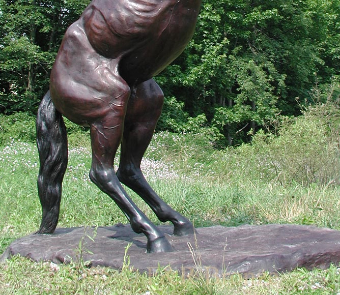 Rearing Stallion Bronze statue-13