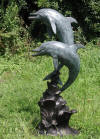 Two Small Dolphins bronze reproduction