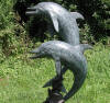 Two Small Dolphins bronze sculpture fountain