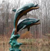 Two Dolphins Dancing bronze statue