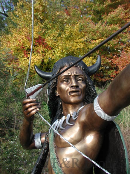 Indian with Bow and Arrow bronze-5