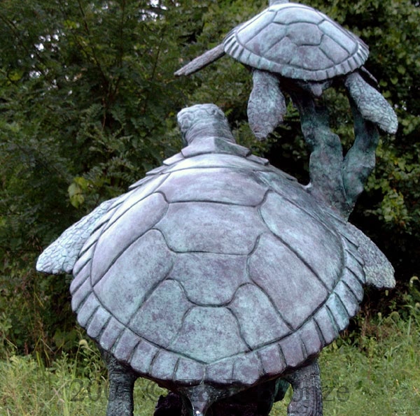 Two Sea Turtles bronze Fountain-11
