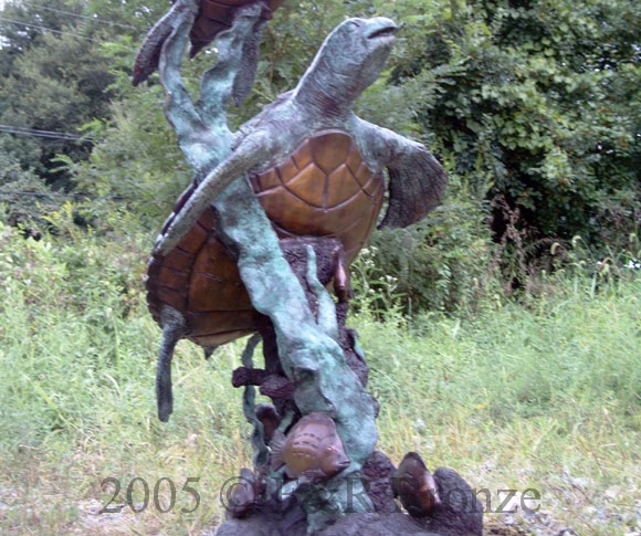 Two Sea Turtles bronze Fountain-15