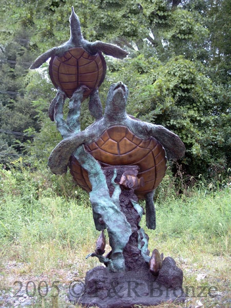 Two Sea Turtles bronze Fountain-5