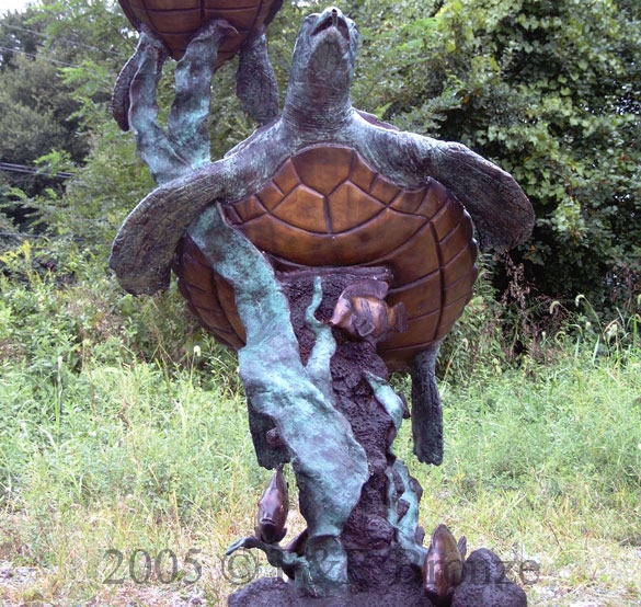 Two Sea Turtles bronze Fountain-6