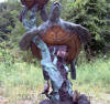 Two Sea Turtles bronze statue fountain