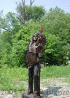Indian with Spear bronze statue