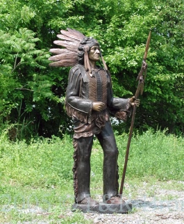 Indian Chief with Spear bronze