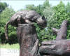 Three Kids Fishing Bronze Statue