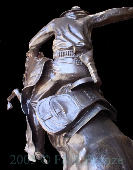 Heroic Bronco Buster bronze statue-5