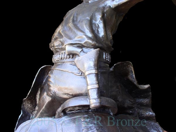 Heroic Bronco Buster bronze statue-8