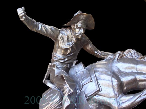 Heroic Bronco Buster bronze statue-10