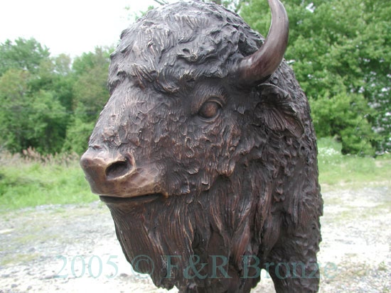 American Bison bronze statue