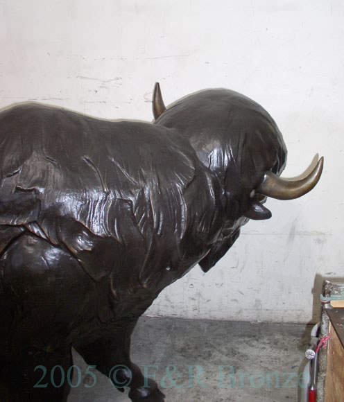 Buffalo bronze statue-5