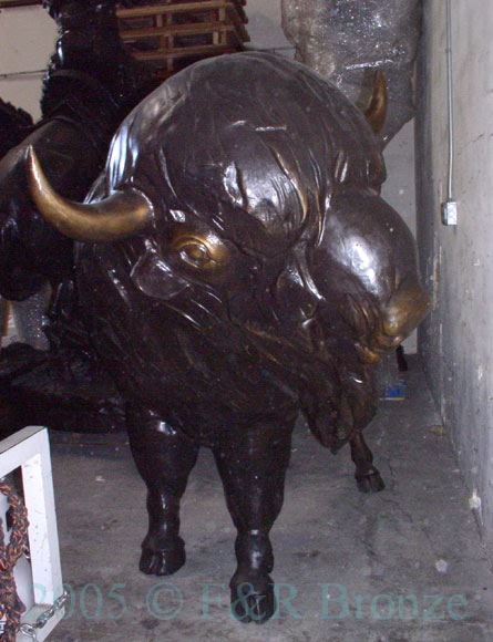 Buffalo bronze statue-6