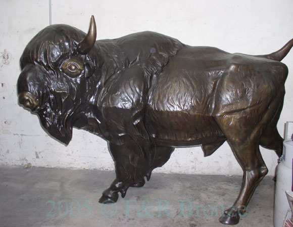 Buffalo bronze statue-3