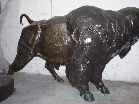Buffalo bronze statue-4
