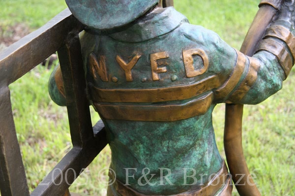 Firefighter Boy fountain Bronze Statue-8