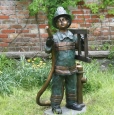 Firefighter Boy bronze statue Fountain by Max Turner