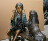 Life Size Playing Doctor Bronze sculpture