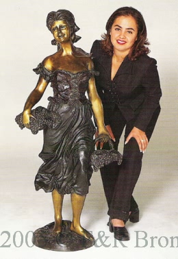 Grape Girl bronze statue by Auguste Moreau