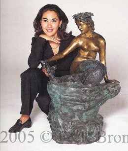 Mermaid On Rock bronze Fountain