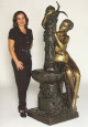 Bronze Nude Girl Fountain by Auguste Moreau