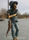 Boy with Fish bronze Statue