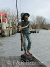 Boy Fishing Bronze statue